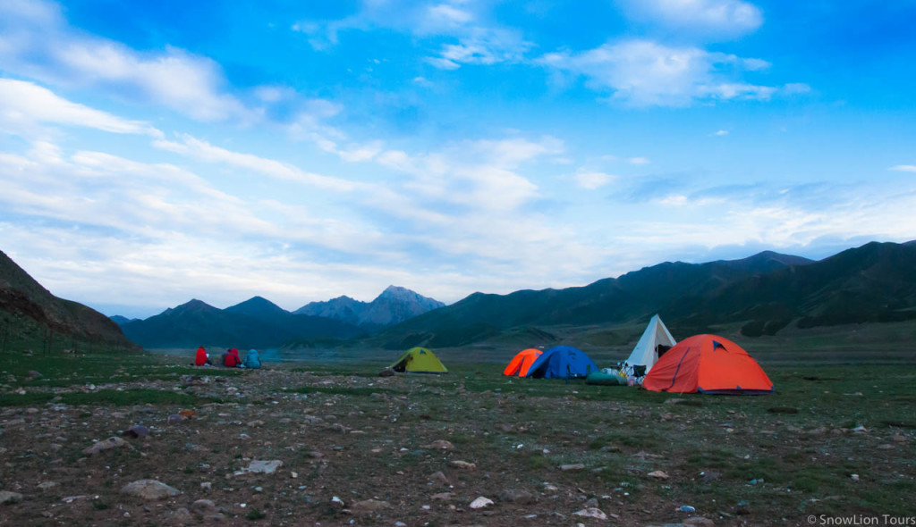 Наш палаточный лагерь перед закатом